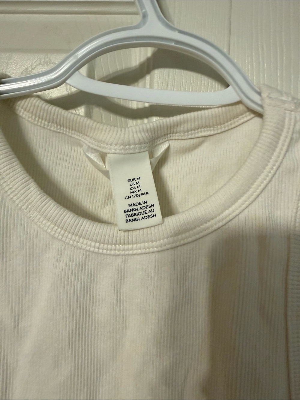 H&M White Ribbed Crop Tank - Picture 2 of 2